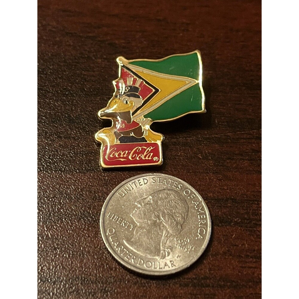 Vintage 1984 Los Angeles‎ Olympics Coca Cola Sam Eagle Guyana Flag Lapel Pin